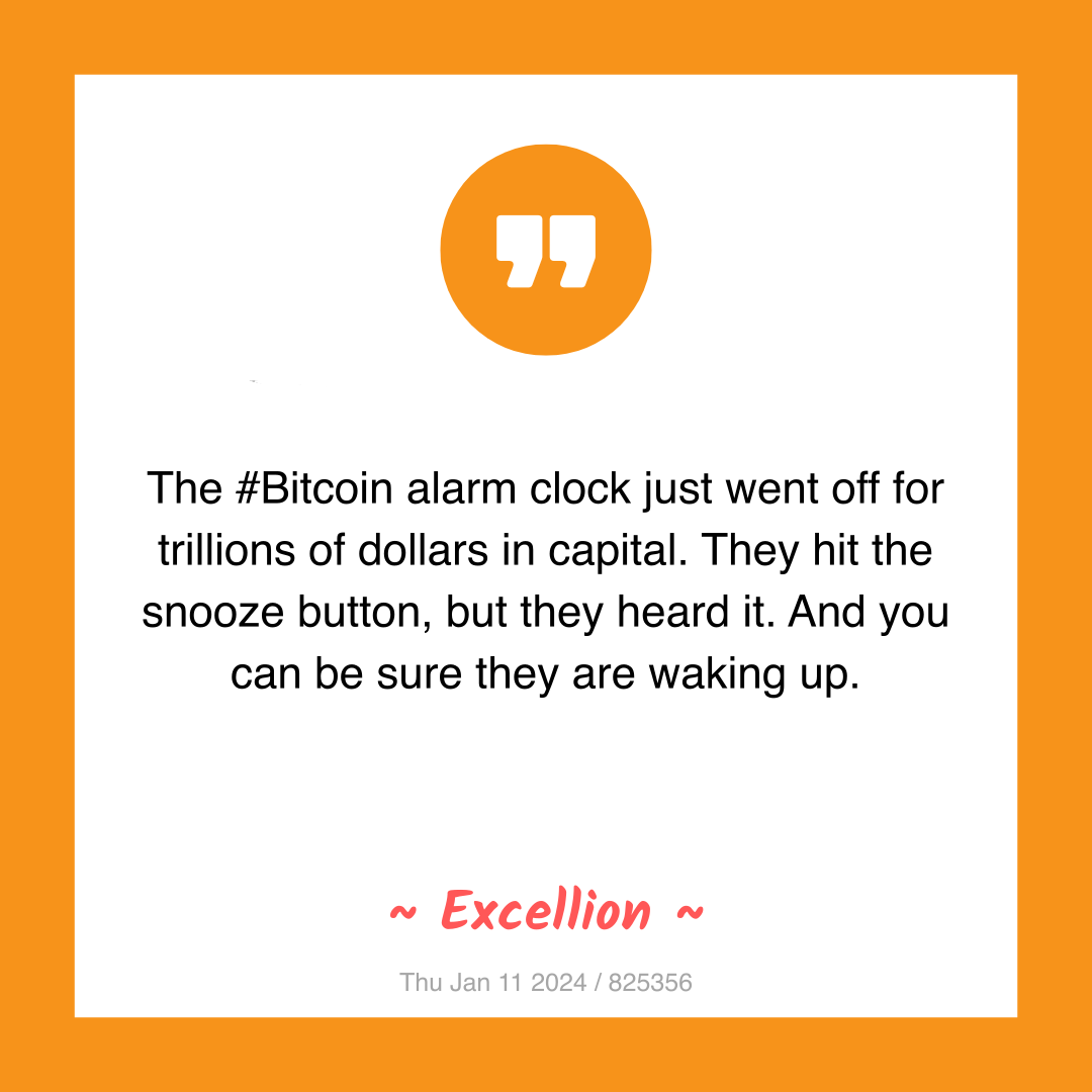 The #Bitcoin alarm clock just went off for trillions of dollars in capital. They hit the snooze button, but they heard it. And you can be sure they are waking up.
