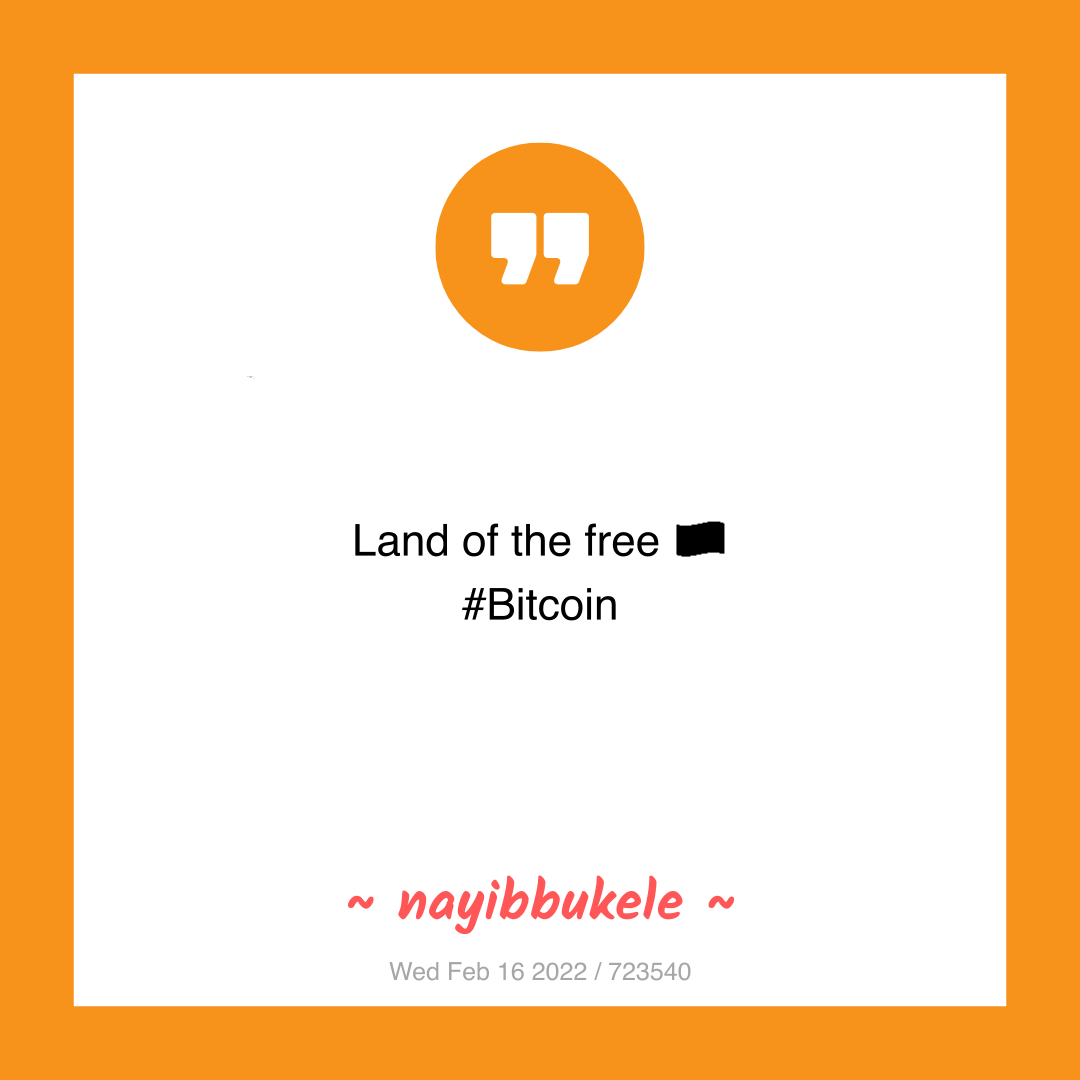Land of the free 🇸🇻
#Bitcoin