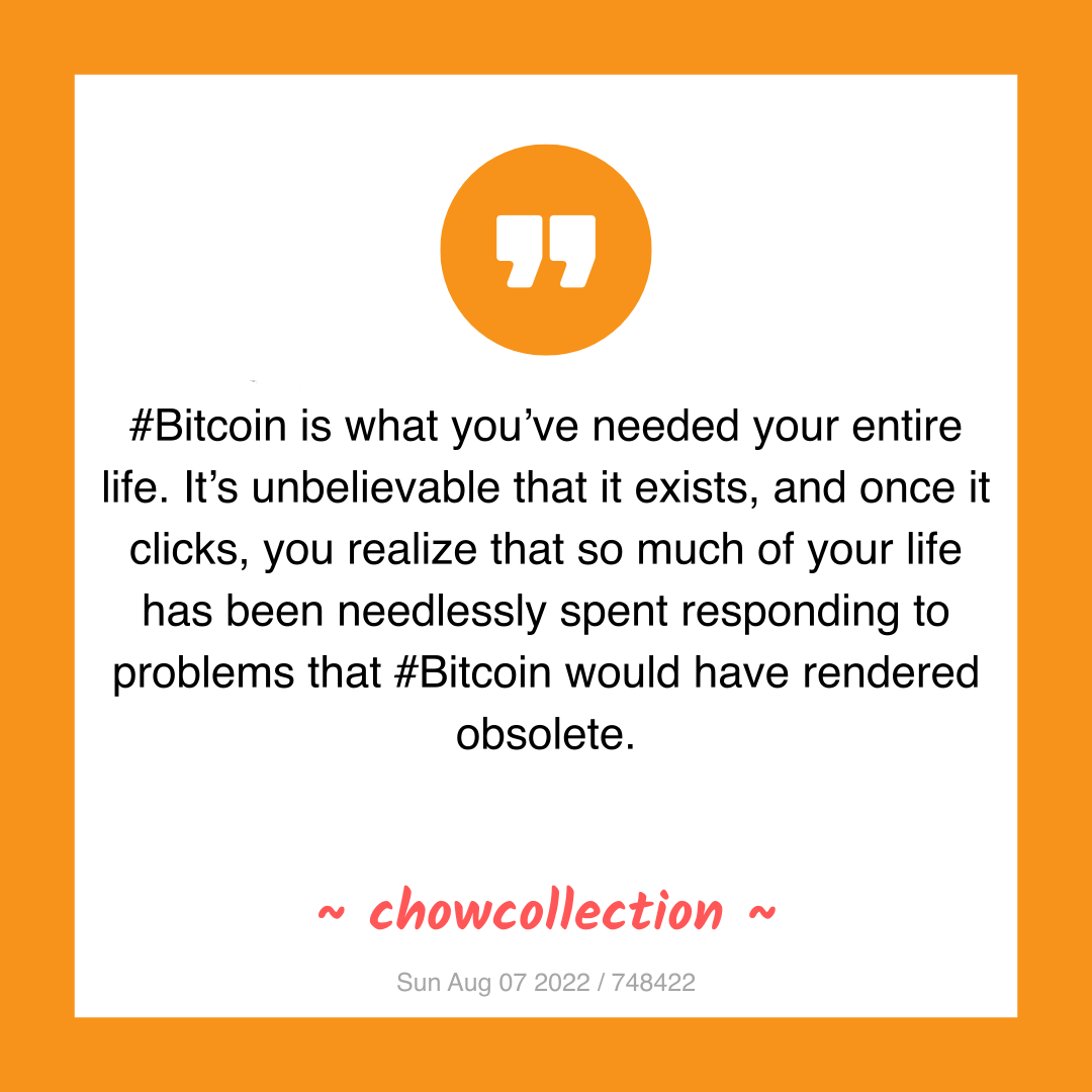 #Bitcoin is what you’ve needed your entire life. It’s unbelievable that it exists, and once it clicks, you realize that so much of your life has been needlessly spent responding to problems that #Bitcoin would have rendered obsolete.